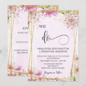 Invitation *~* NOUS FAISONS Pink Pastel Floral RSVP AR15 QR (Devant / Derrière)
