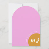 Invitation Nous faisons Pink Retro Abstrait Arch Mariage (Dos)