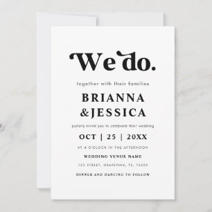 Invitation Nous faisons Retro Script Typographie & Photo Mono