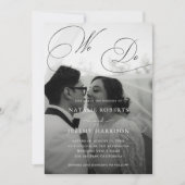 Invitation Nous faisons Script 2 Photos QR Code Mariage Décon (Devant)