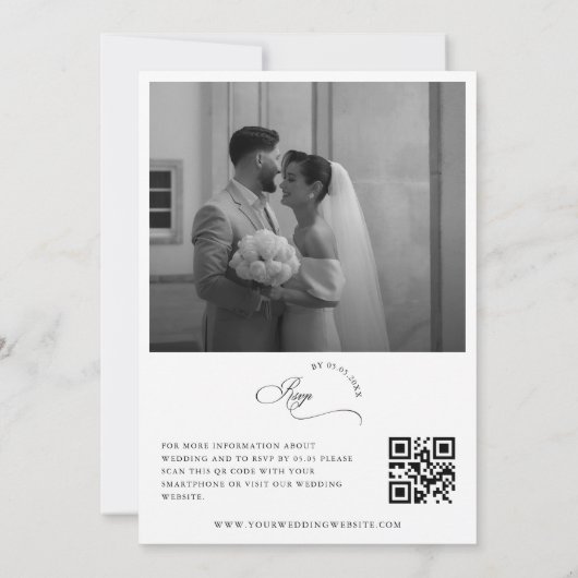 Invitation Nous faisons Script 2 Photos QR Code Mariage Décon (Dos)