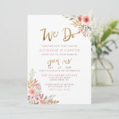 Invitation Nous faisons | Script à la main et Mariage Rose mi (Debout devant)