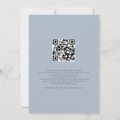 Invitation Nous faisons Script Dusty Blue QR Code Mariage (Dos)