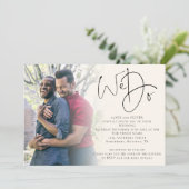 Invitation Nous faisons Script Photo QR Code Gay Cream Mariag (Debout devant)