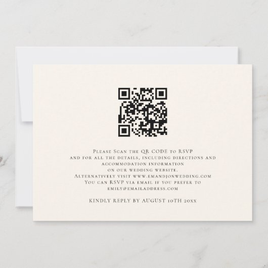 Invitation Nous faisons Script Photo QR Code Gay Cream Mariag (Dos)