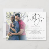 Invitation Nous faisons Script Photo QR Code Mariage gay (Devant)