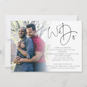 Invitation Nous faisons Script Photo QR Code Mariage gay