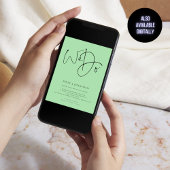 Invitation Nous faisons Script QR Code Celadon Mariage vert