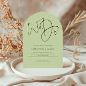 Invitation Nous faisons Script QR Code Lime Cream Green Maria
