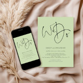 Invitation Nous faisons Script QR Code Lime Cream Mariage