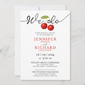Invitation Nous faisons Simple Blanc Et Cerises Rouges Fruits (Devant)