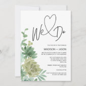 Invitation Nous Faisons Simple Moderne Mariage Vert Succulent (Devant)