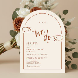 Invitation Nous Faisons Terracotta Mariage De Script Moderne