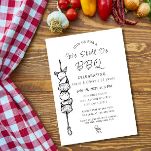 Invitation Nous faisons toujours BBQ jardin fête mariage anni