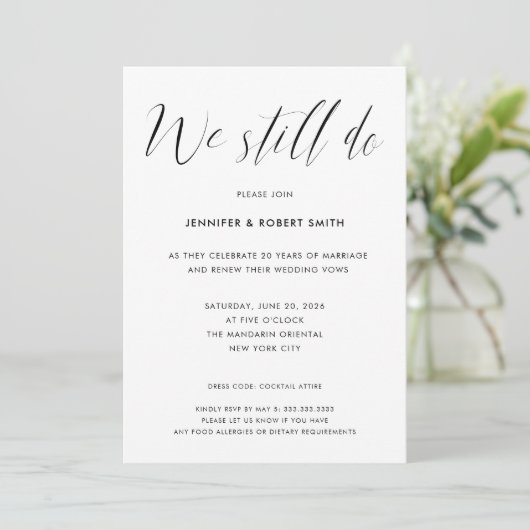 Invitation Nous Faisons Toujours De La Calligraphie Élégante (Debout devant)