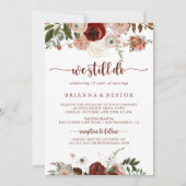 Invitation Nous Faisons Toujours De L'Or Rustique Floral Vow (Devant)