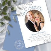 Invitation Nous Faisons Toujours Dusty Blue & White Mariage V