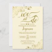 Invitation Nous Faisons Toujours Élégant Gold & Cream Vow Ren (Devant)