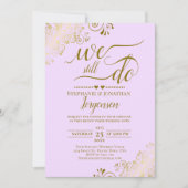 Invitation Nous Faisons Toujours Élégant Lilac Purple Gold Vo (Devant)