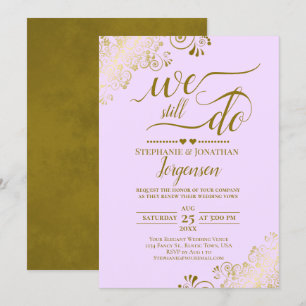 Invitation Nous Faisons Toujours Élégant Lilac Purple Gold Vo
