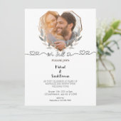 Invitation Nous faisons toujours Elegant Photo Mariage Vow Re (Debout devant)