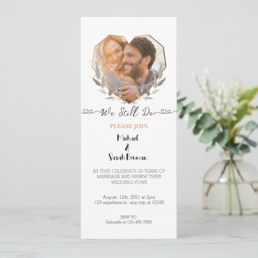 Invitation Nous faisons toujours Elegant Photo Mariage Vow Re (Debout devant)