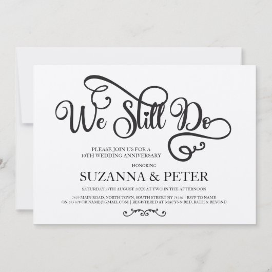 Invitation Nous faisons toujours l'Anniversaire de Calligraph (Devant)