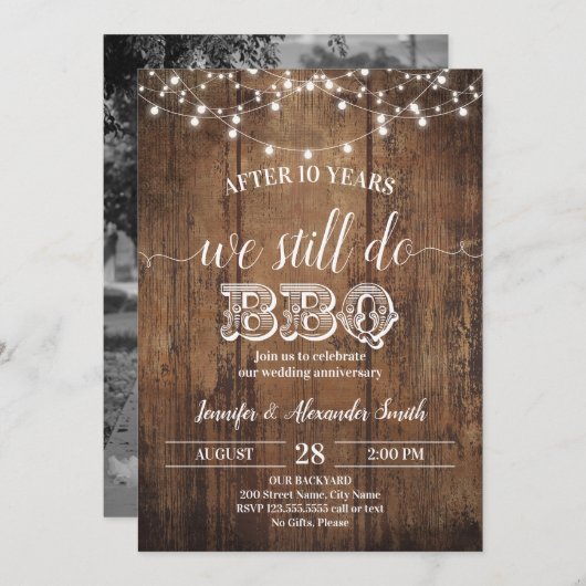 Invitation Nous Faisons Toujours L'Anniversaire Du Mariage BB (Devant / Derrière)