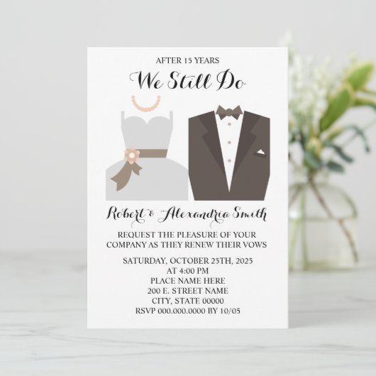 Invitation Nous Faisons Toujours Mariage Anniversaire Invitat (Debout devant)