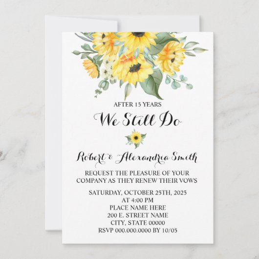 Invitation Nous Faisons Toujours Mariage Anniversaire Renouve (Devant)