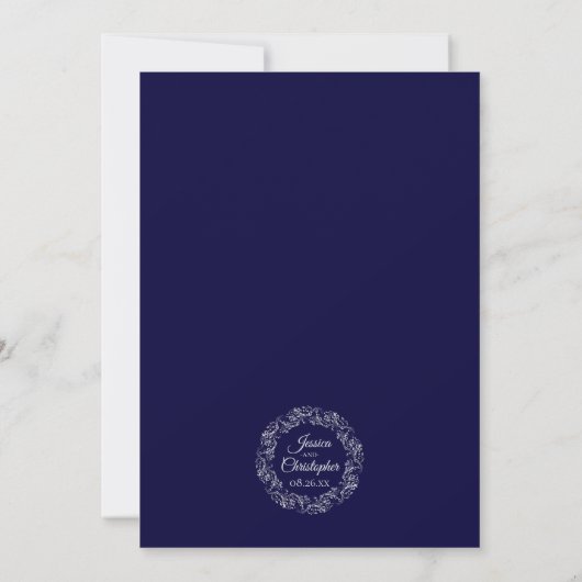 Invitation Nous faisons toujours Marine Blue & Mint Mariage V (Dos)