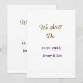 Invitation Nous faisons toujours marron rose nom date année b (Devant / Derrière)
