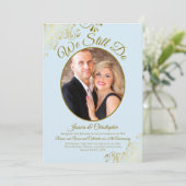 Invitation Nous Faisons Toujours Poudre Bleu & Or Mariage Vow (Debout devant)