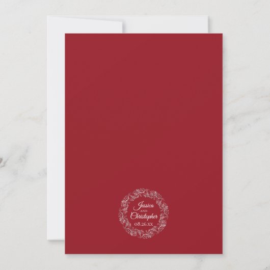 Invitation Nous Faisons Toujours Red Silver & White Mariage V (Dos)