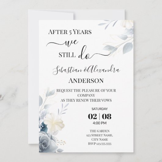 Invitation Nous faisons toujours Renouveler les Vows Mariage (Devant)