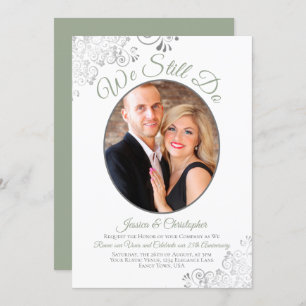 Invitation Nous Faisons Toujours Sage Green & White Mariage V