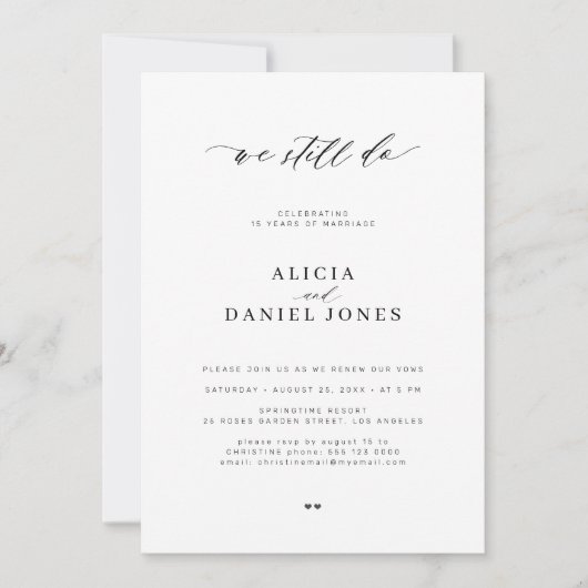 Invitation Nous faisons toujours simple photo mariage voeu re (Devant)