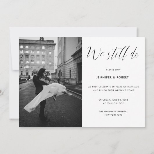 Invitation Nous Faisons Toujours Un Élégant Script Mariage An (Devant)