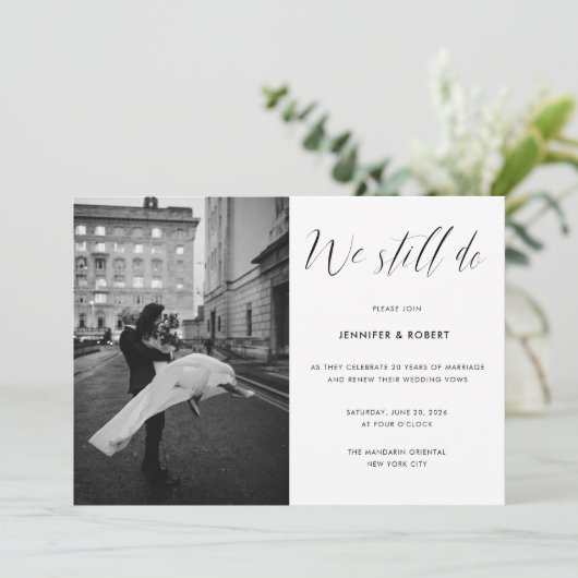 Invitation Nous Faisons Toujours Un Élégant Script Mariage An (Debout devant)