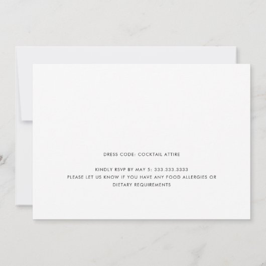 Invitation Nous Faisons Toujours Un Élégant Script Mariage An (Dos)