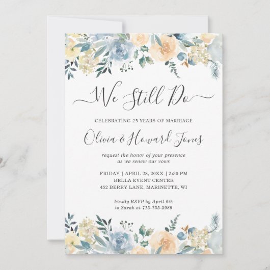 Invitation Nous Faisons Toujours Vow Renewal Pastel Vanilla B (Devant)