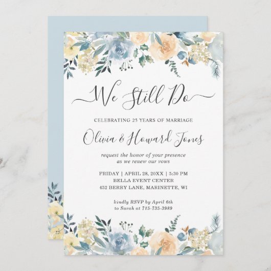 Invitation Nous Faisons Toujours Vow Renewal Pastel Vanilla B (Devant / Derrière)