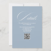 Invitation Nous faisons un code QR de script élégant bleu pou (Dos)