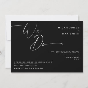 Invitation Nous faisons un mariage en noir et blanc