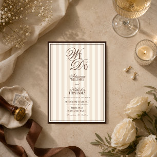 Invitation Nous faisons une élégante robe à rayures espresso