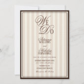 Invitation Nous faisons une élégante robe à rayures espresso (Devant)
