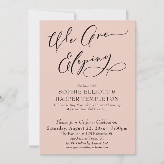 Invitation Nous Faisons une Fuite Amoureuse, Célébration Simp (Devant)