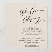 Invitation Nous Faisons une Fuite Amoureuse, Simple Élégante  (Devant / Derrière)