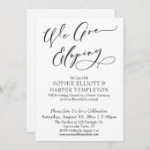 Invitation Nous Faisons une Fuite, Célébration Simple Noir &  (Devant / Derrière)