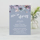 Invitation Nous Fuyons à l'Étranger Script Fleurs Aquarelle B (Debout devant)